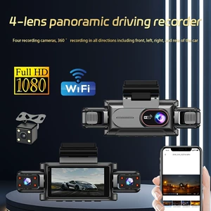 Yeni Dörd-Kanallı 1080P HD Gecə Görüşlü, Geniş Bucaq, WiFi Avtomobil DVR