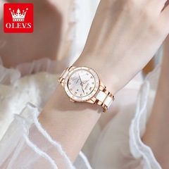 歐利時品牌廠家批發跨境熱銷陶瓷錶帶石英表簡約潮流女士手錶女表