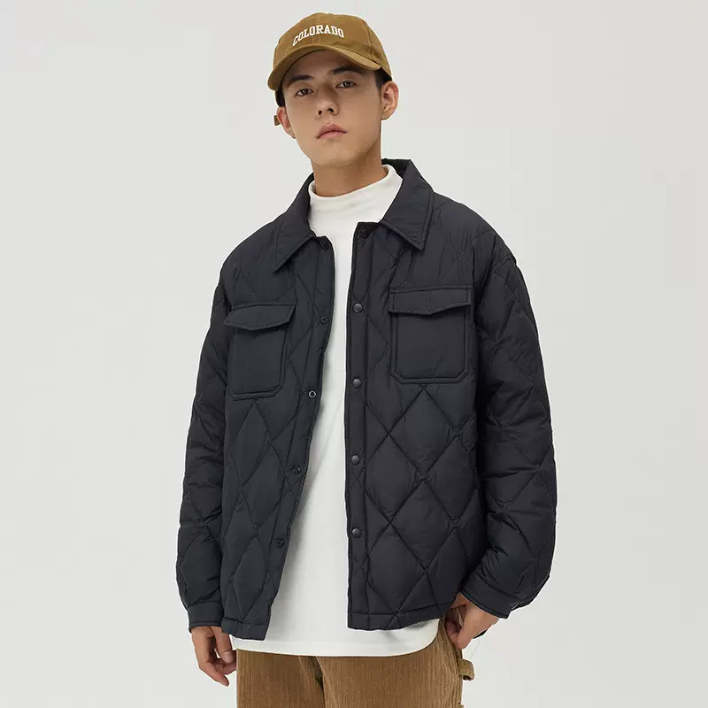 2025新款羽绒服男冬季宽松短款翻领时尚潮流情侣上衣白鸭绒外套男