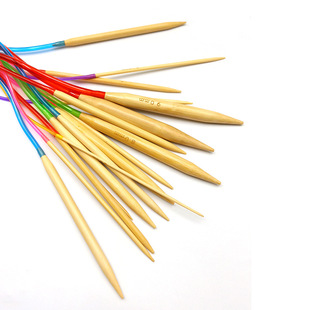 Original Color 80cm Color Tube Circular Needle Circular Needle Sweater Needle Carbonized Stick Needle Knitting Tool Set Factory Direct Sale