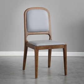 餐椅现代简约家用北欧餐厅实木皮布椅子靠背凳子休闲创意轻奢