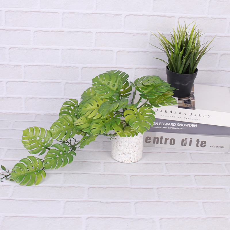 Planta verde artificial tortuga hoja bonsai interior escritorio decoración planta pared artificial flor hoja accesorios Greening ingeniería Decoración