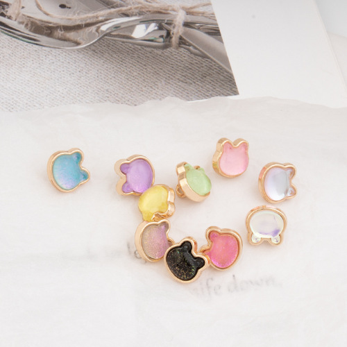 High-end animal button knitting sweater shirt, open-front, decorated with cute cartoon cat buttons, women's accessories