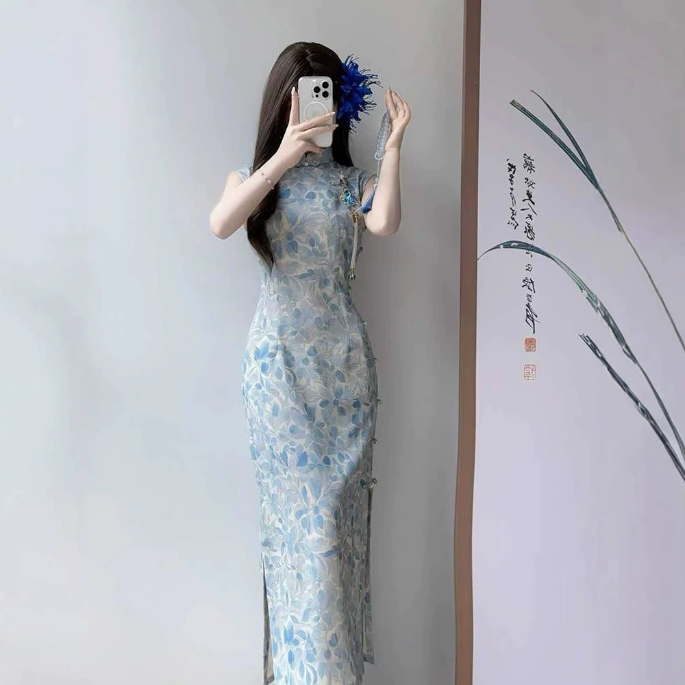 Древний французский Cheongsam, лето 2021, новый стиль, новый стиль, универсальная работа в стиле шинуазри, можно носить на каждый день, элегантные женщины