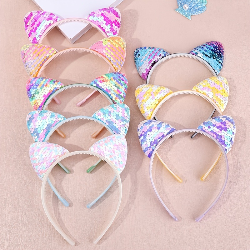 2026 nuevo estilo transfronterizo 8 / 16 / 24 piezas de color aleatorio brillante orejas de gato hijab