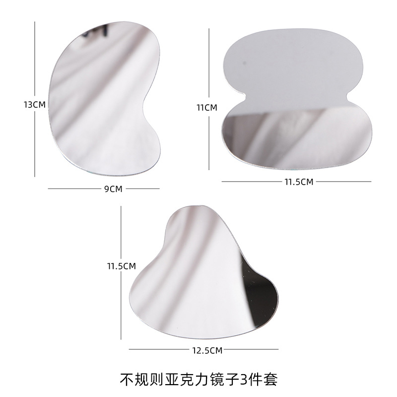 불규칙한 아크릴 거울 3 피스 세트