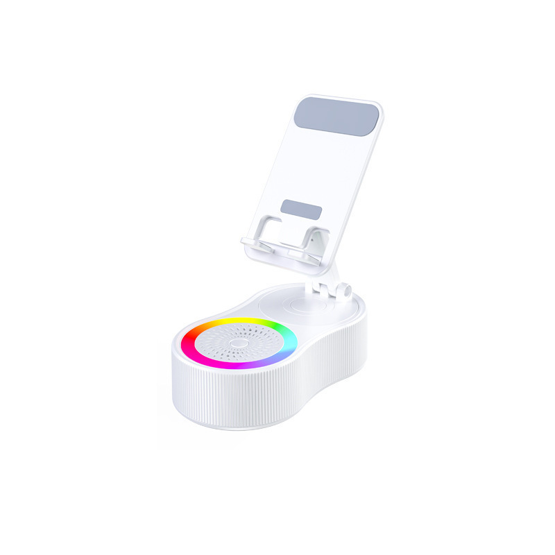 クロスボーダー携帯電話ホルダー電源銀行 Bluetooth スピーカー 360 回転リフティングミニポータブルアンビエントライトオーディオ|undefined