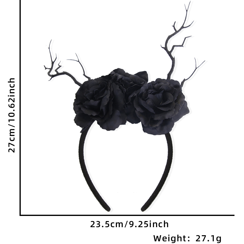 Amazon Halloween broche de cabello oscuro ramas secas tocaduras festivas decoración de baile broche de rosas negras