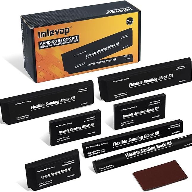 砂块套件用于木工汽车车身7 pcs柔性eva泡沫打磨块湿自动式砂套件