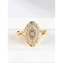 V 31270 White diamond shell hollow ring ���건���οս�ָ