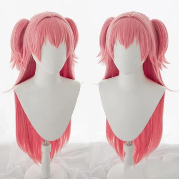 World plan colorful stage feat Hatsune future peach well Aili pink double ponytail cos wig World plan colorful stage feat Hatsune future peach well Aili pink double ponytail cos wig