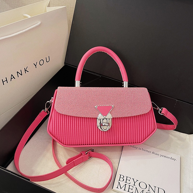 Bolso de moda transfronterizo 2025 verano nuevo bolso femenino de alta calidad textura bolso de hombro bolso de mensajero a rayas de moda marea