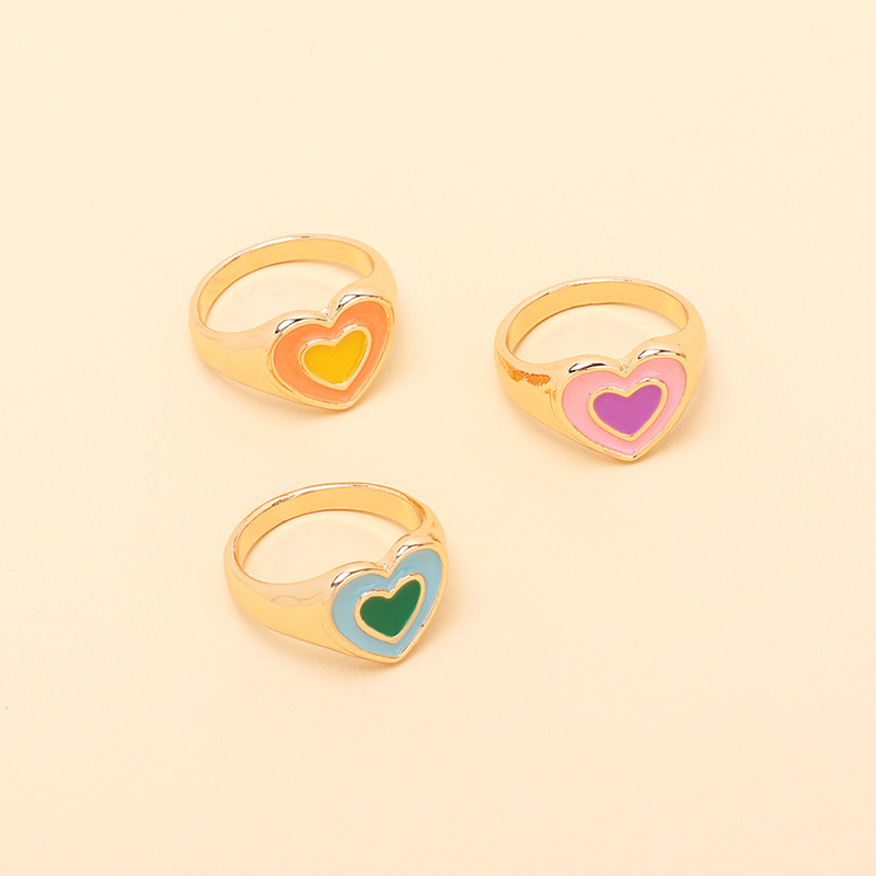 Wholesale Jewelry Geometric Heart Ring Nihaojewelry display picture 3