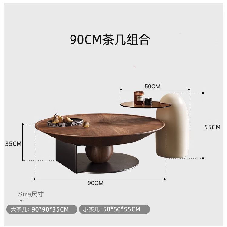 意式极简圆形茶几客厅轻奢现代组合简易小户型家用创意设计师|undefined