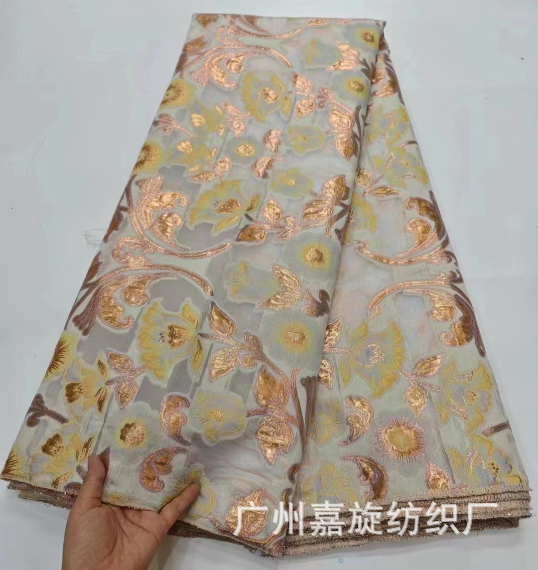 Organza jacquard tela moda cheongsam niños vestido de tela jacquard encaje tela JX3943
