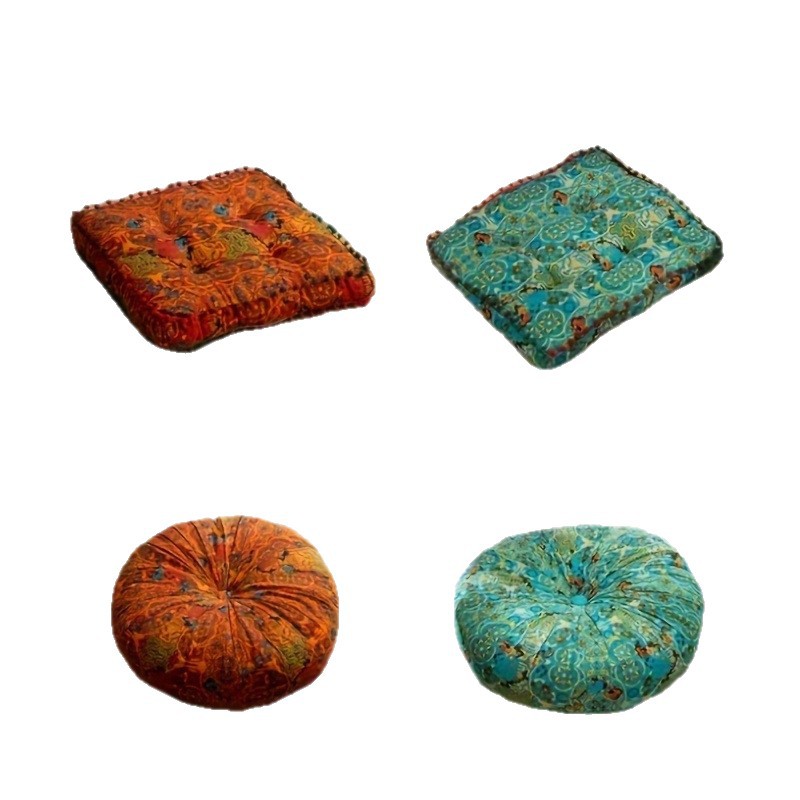 Amazon perezoso calabaza tela de algodón tatami cuadrado cojín casero cojín redondo espeso al por mayor spot