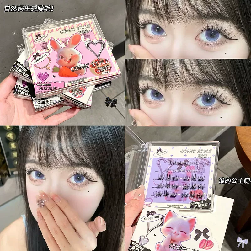 False Eyelashes (Cappuvini Comic Style) — Curling, Natural Volume, Upper & Lower Styles