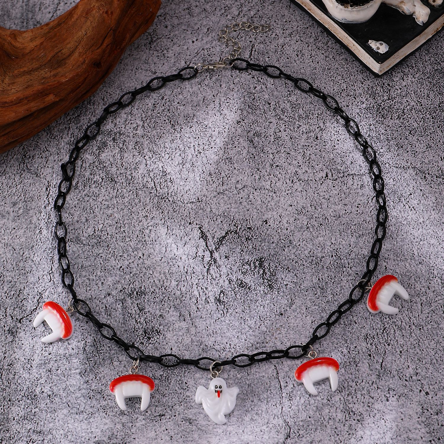 Halloween Festival Simple Style Printing Cartoon Character Resin Layered Necklaces Wholesale