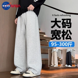 NASA加肥加大运动裤男春秋大码胖子柳叶裆宽松卫裤直筒阔腿休闲裤