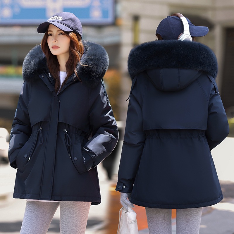 Paquete para mujeres de invierno 2025 nuevo tipo con forro de pelusa desmontable hombre pequeño medio largo una ropa tres chaqueta