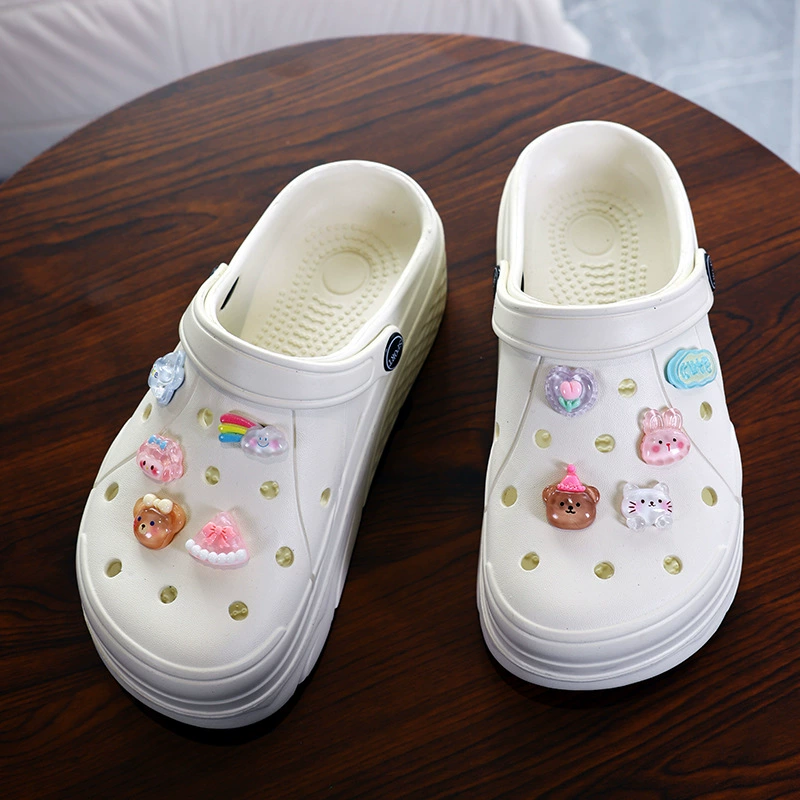 Женские летние пляжные шлепанцы Croc, спортивные и повседневные, с толстой нескользящей подошвой.