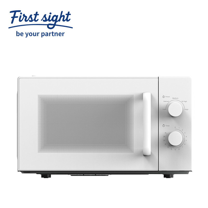Black and White Double-Knob Microwave Oven, Mechanical Temperature Control and Timing, Household and Commercial Heating and Thawing Integrated Equipment