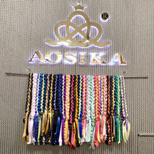 亞馬遜熱銷榮譽繩手工絲帶編織雙層畢業花環項鏈彩色緞帶1.3米