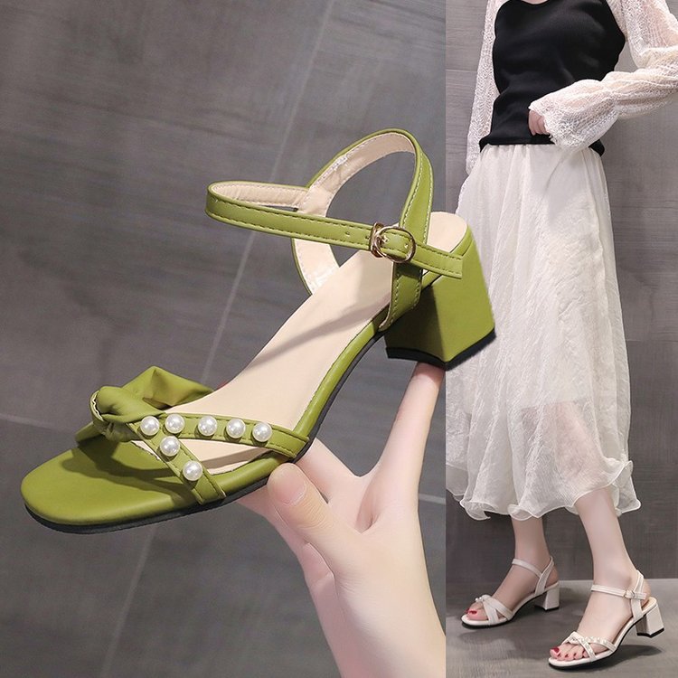 Tacones franceses 2026 verano nuevo vestido de estilo multifuncional de hadas pequeñas sandalias de suela gruesa image 1