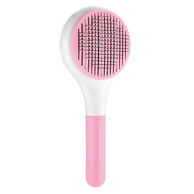 Gato peine de eliminación de vello con un solo clic perro peine de eliminación de vello con un solo clic peine de aguja de acero inoxidable peine de limpieza de mascotas peine de masaje de belleza