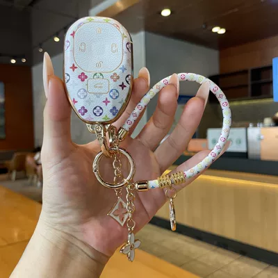 Car key bag, Gac Trumpchi M8 Key Case - g-style-key-cover-painted-four-leaf-flower-long-rope