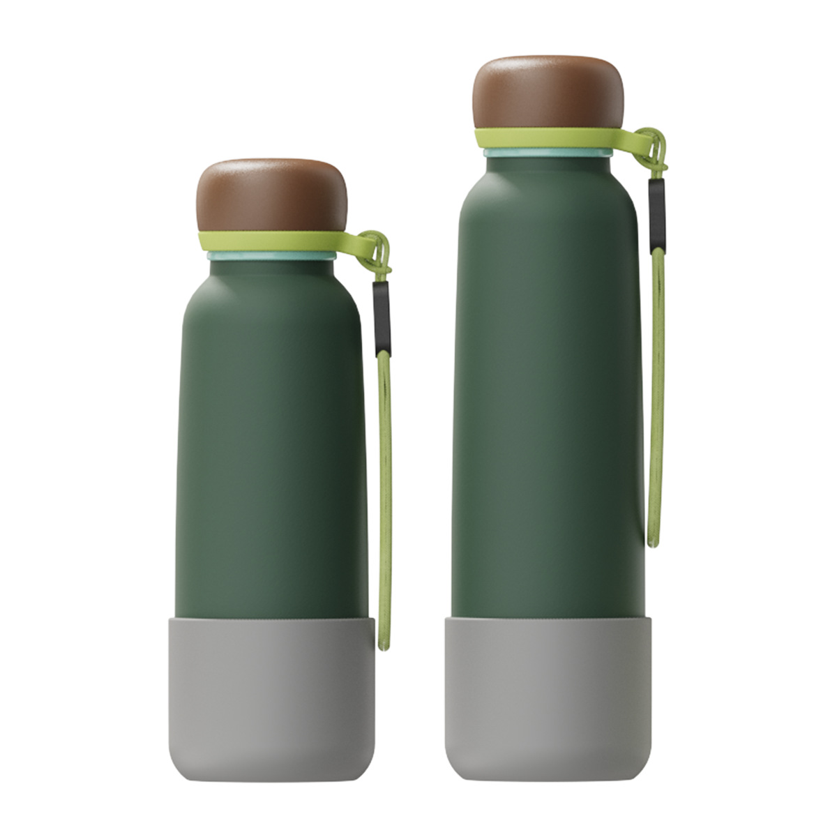 Isolierte Edelstahl Trinkflasche Mit Strohhalm Und Trageschlaufe_voghion.com