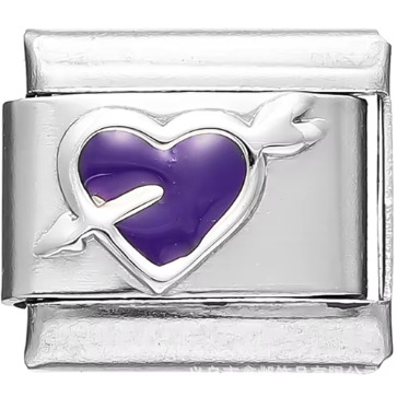 AliExpress Venta caliente DIY9mm módulo pulsera amor corazón doble melocotón corazón joya serie de costura de acero inoxidable pulsera de una sola pieza