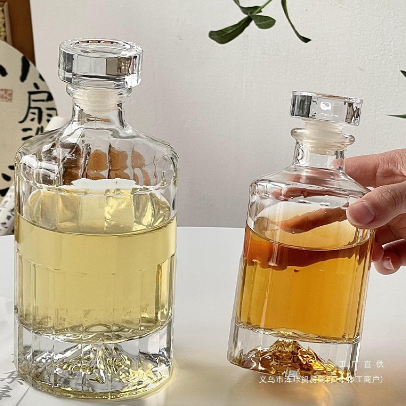 创意观山冷萃咖啡密封瓶空瓶冰茶瓶网红酒瓶玻璃果酒瓶分装酒壶品