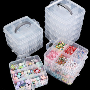 Transparent Plastic Multi-Layer Removable Transparent Jewelry Storage Box Jewelry Earrings Rings Lego Toy Organize Box
