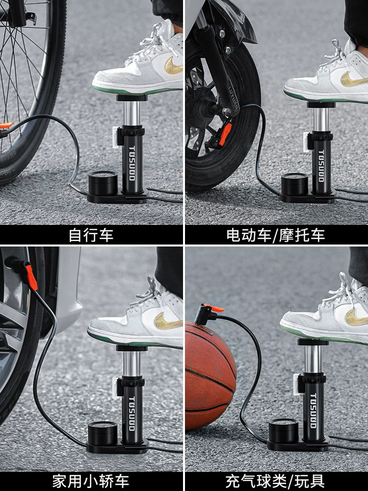 Ножной надувной велосипед бытовой универсальный надувной насос высокого давления электрический аккумулятор автомобиль мотоцикл баскетбол портативный