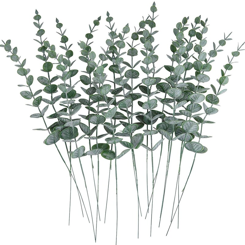 Simulated Green Plants Plastic Home Cross-Border Single Eucalyptus Props Plant Artificial Flower Arrangement Bouquet Decoration Wholesale