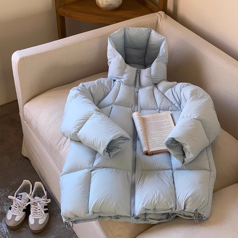 Super Soft Puff Mid-Length down Jacket for Women, 2025 Winter New Style, 90% White Duck Down, Hooded Thickened Puffer Coat