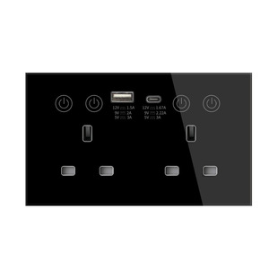 Foreign Trade 147 British type-c Socket with USB Trade Graffiti Smart WiFi Zigbee Glass Panel