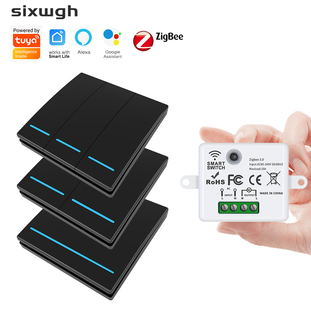 Doodle Zigbee smart switch with on/off function, controlled by phone APP, Alexa voice wireless switch, wireless installation