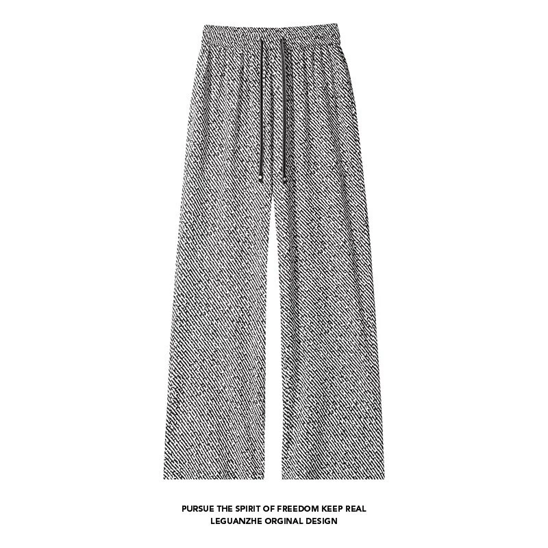 Fashionable demi-season trend trousers for men and women, American style, oversize, loose straight fit