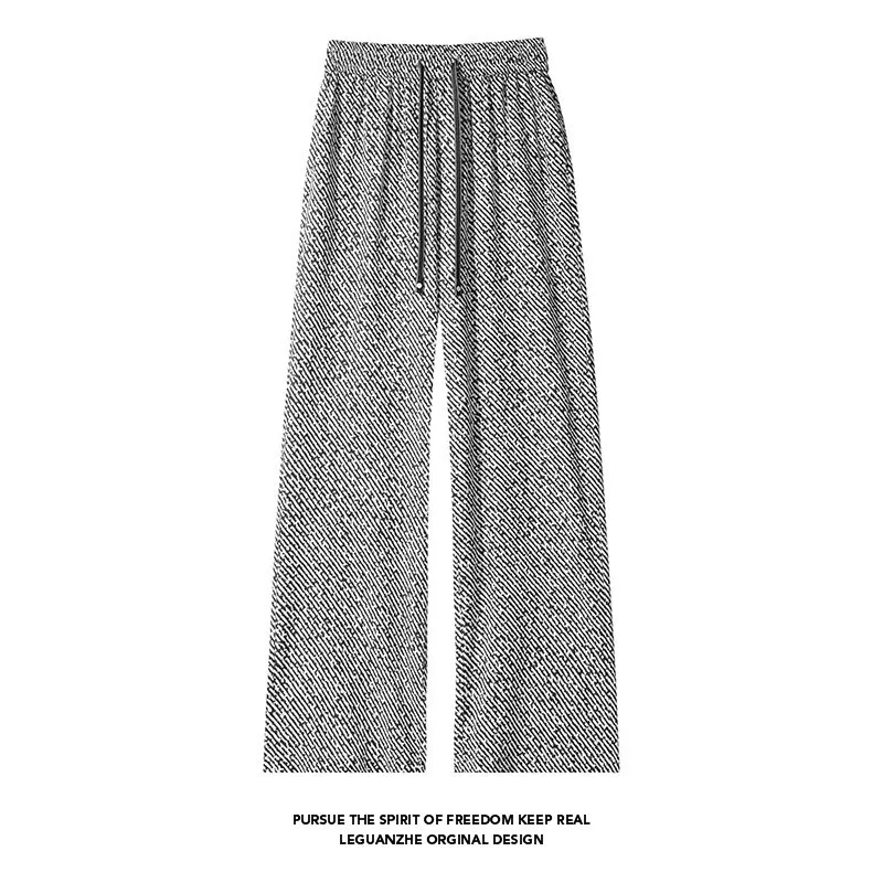 Fashionable demi-season trend trousers for men and women, American style, oversize, loose straight fit