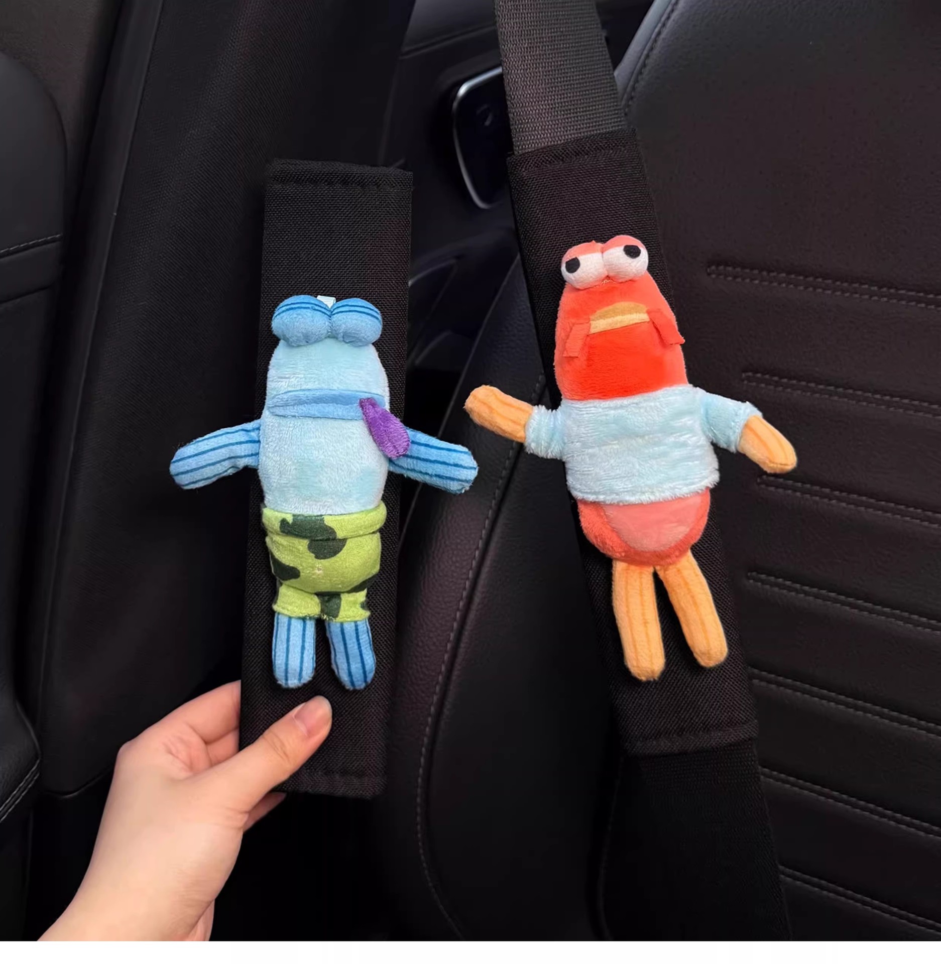 Cute Cartoon Car Seatbelt Shoulder Pads, Car Decoration, Anti-Neck Strangulation, Couple Style, Creative Doll Protective Cover