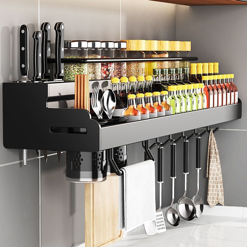 Kitchen rack seasoning rack avoiding perforated wall -mounted seasoning materials 2023 Integrated home use storage frame wholesale
