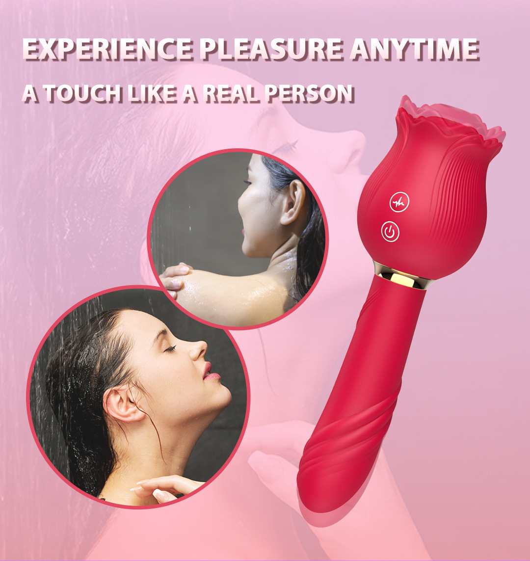 Afiya Rose Telescopic Sucking Vibrator with Tongue Licker, 12 Suction Modes, Purple — detail image 12