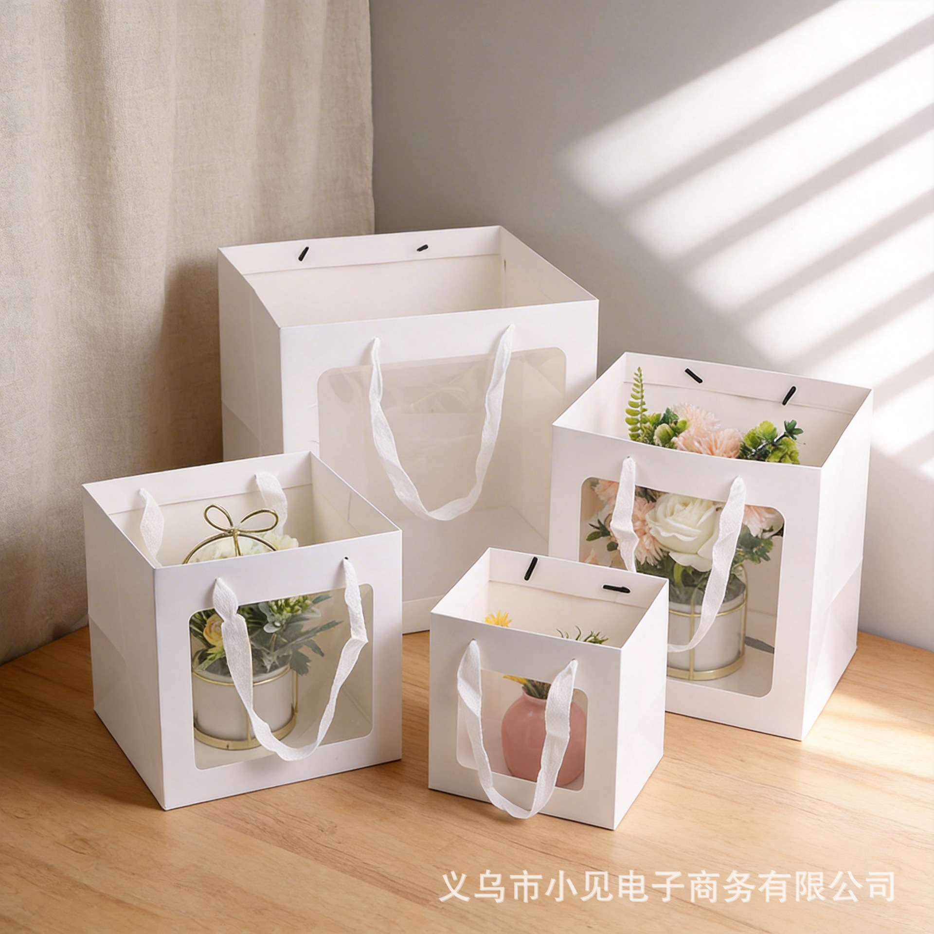 Bolsas de regalo de acompañamiento engrosadas bolsas de papel Kraft Bolsas de papel de cartera bolsas de papel al por mayor bolsas de flores bolsas de regalo cuadradas