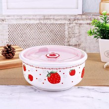 陶瓷保鲜碗微波炉专用饭盒保鲜盒带盖冰箱密封上班带饭碗泡面碗