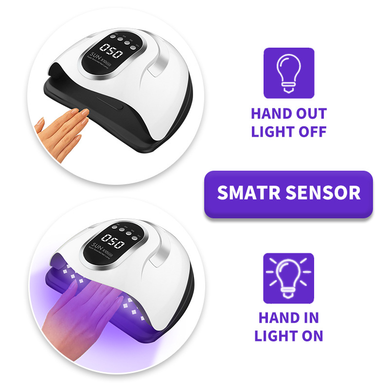 Lámpara de manicura X10MAX 280W de alta potencia UV luz de manicura luz de terapia de uñas luz de horneado de uñas máquina de terapia de luz LED
