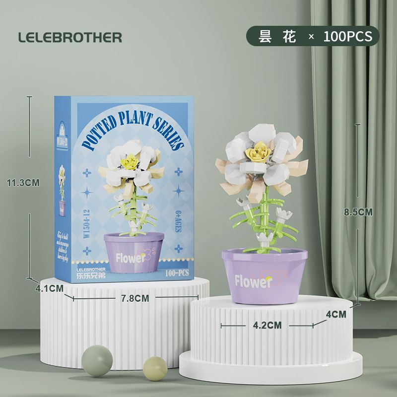 Compatible con flores eternas girasoles de hibisco alta flor de maceta de montaje de bloques de construcción adornos juguetes para niños niñas