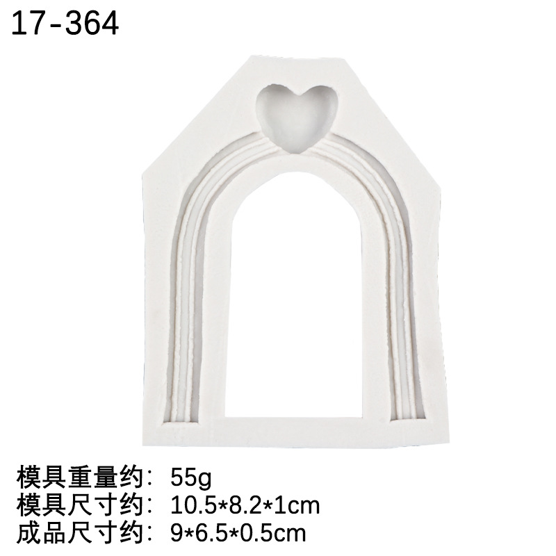 Cuento de hadas de dibujos animados puerta de madera decoración de la torta molde fondant amor ventana chocolate molde de silicona líquida