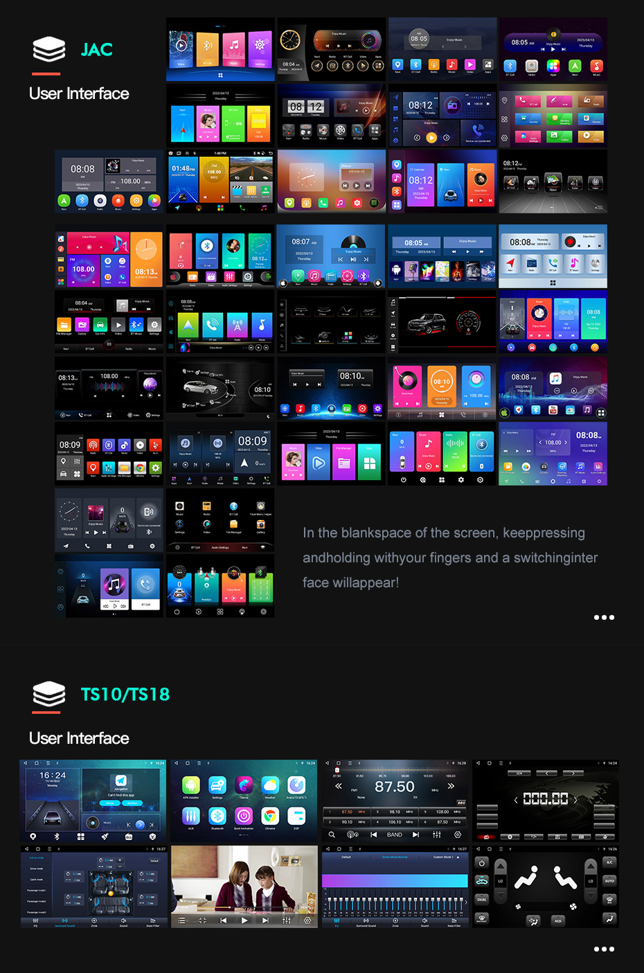 Wireless Carplay Android Auto Car Navigation Large Screen 7/9/ 10inch Central Control Reversing Image Frame Host Unit